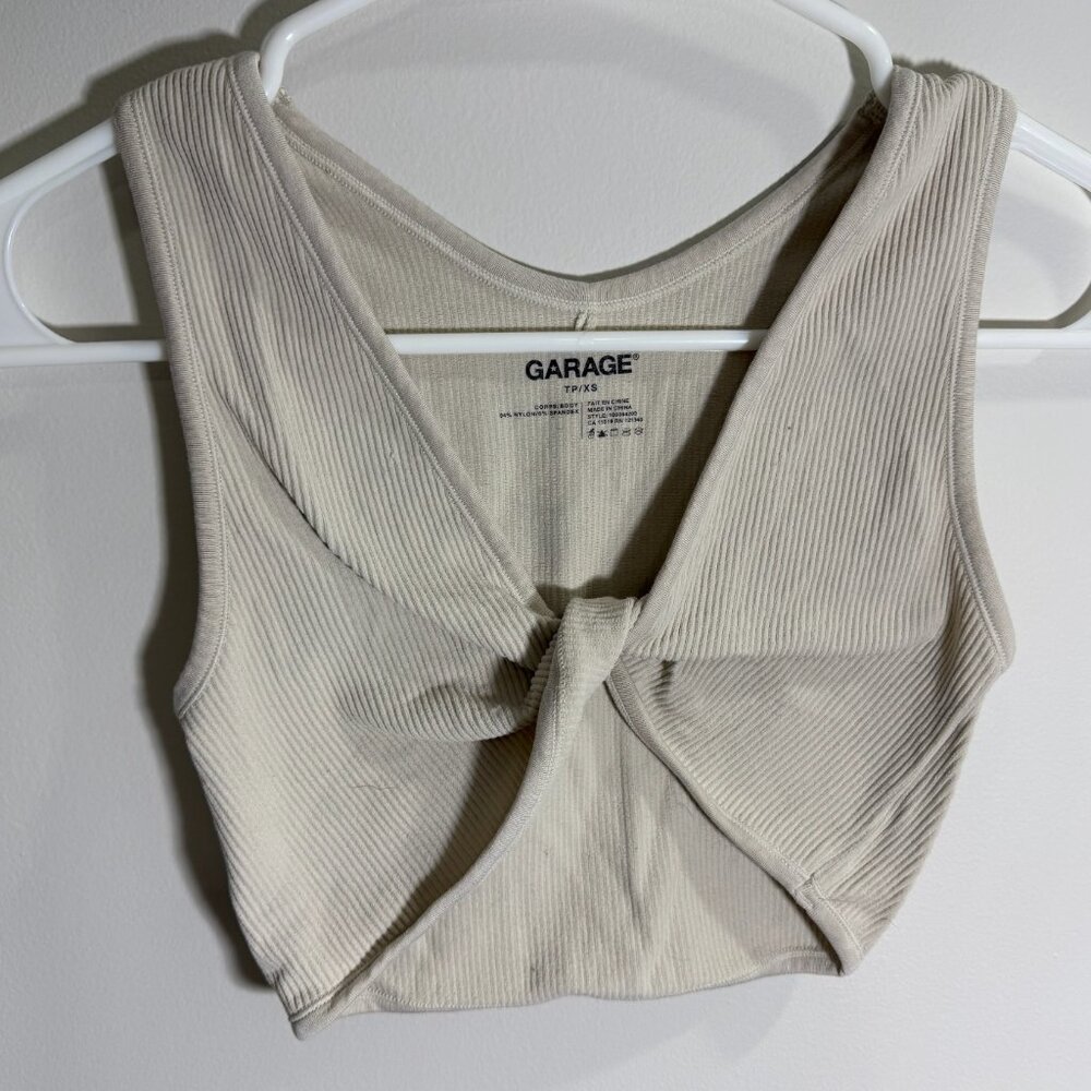 Garage Tie Front Tank Top